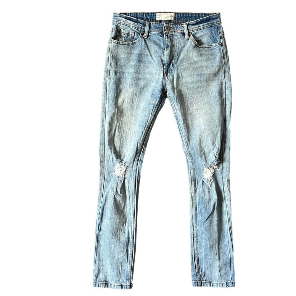 Alexander Julian Colours Men's Distressed Slim Straight Stretch Jeans Size 34x32